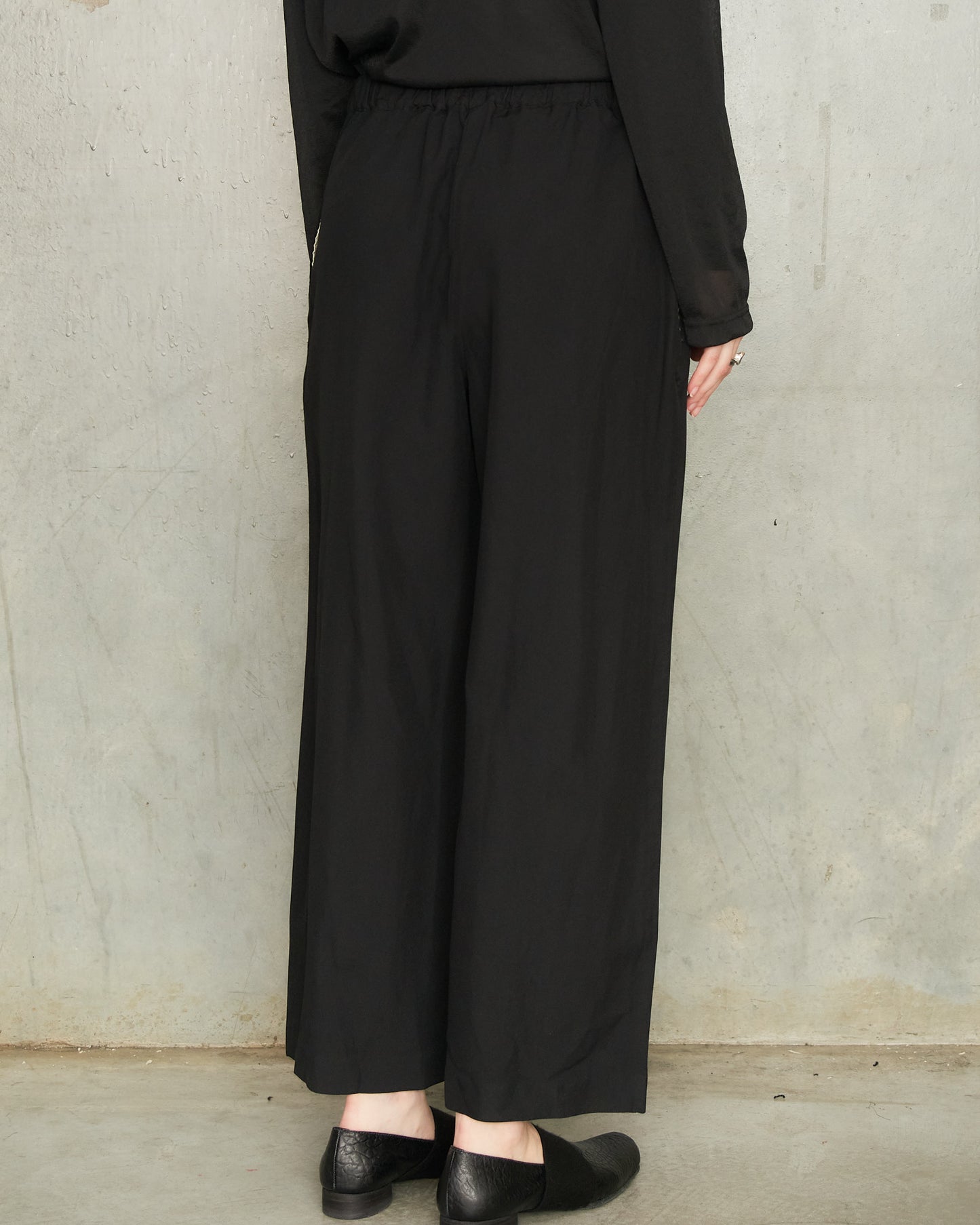 Black Straight Drawstring Pants