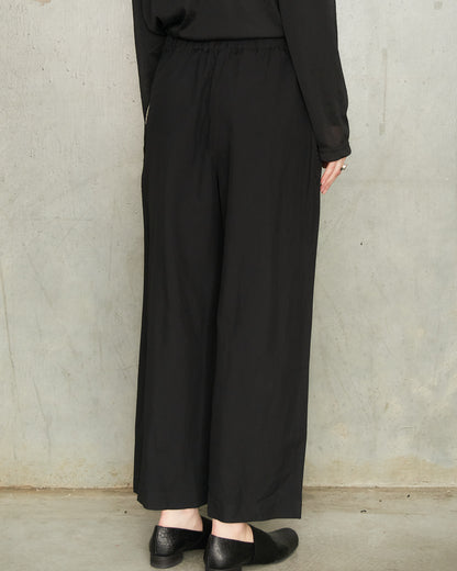 Black Straight Drawstring Pants