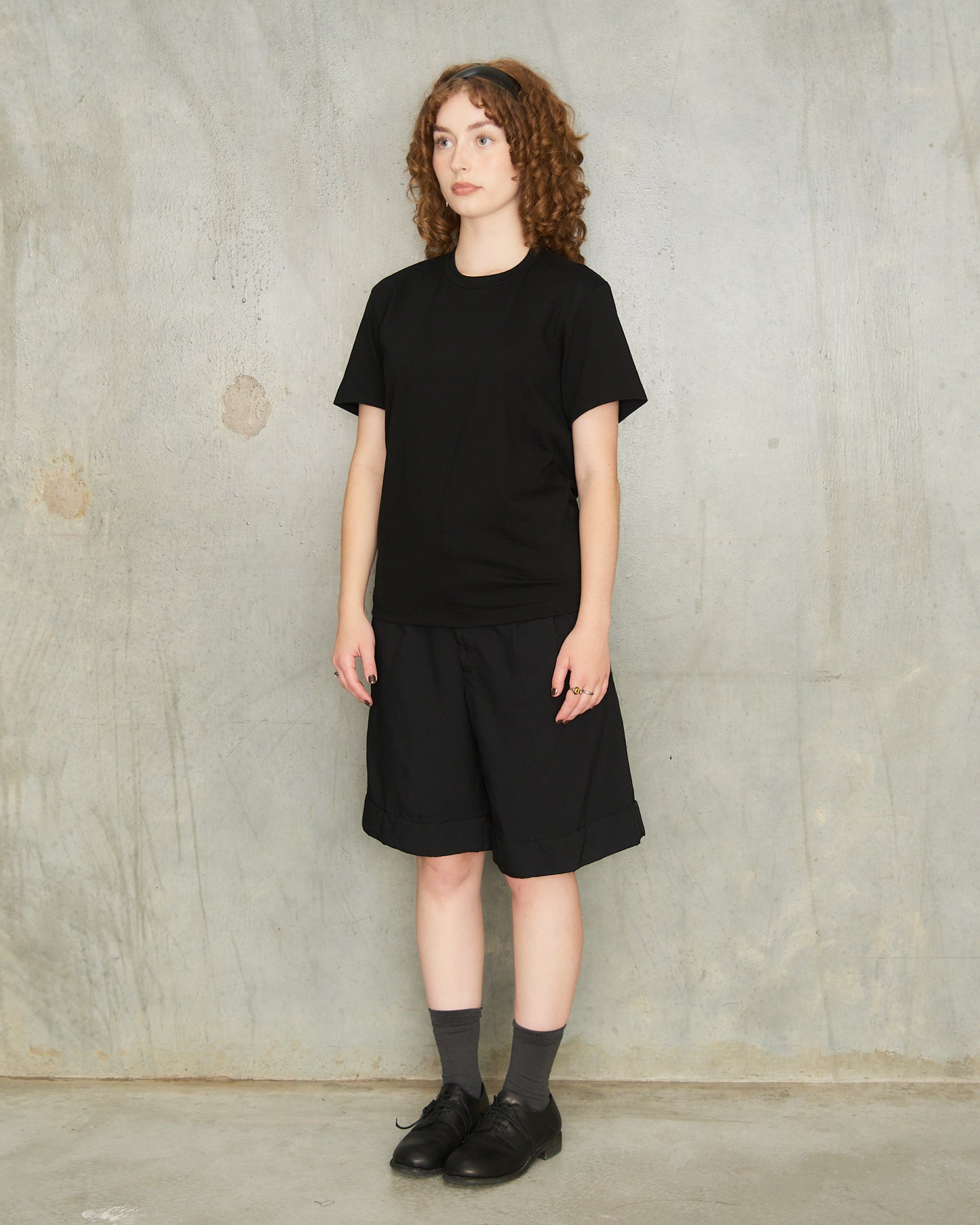 Black Tailored Front Pleat Shorts