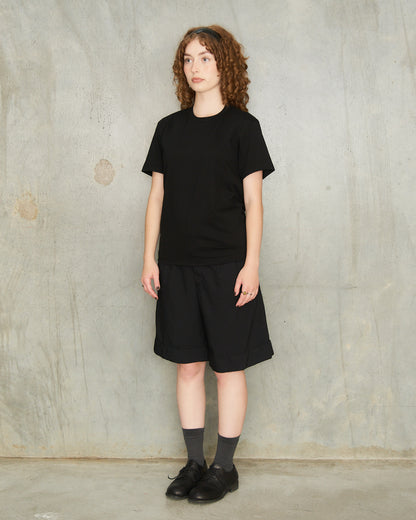 Black Tailored Front Pleat Shorts