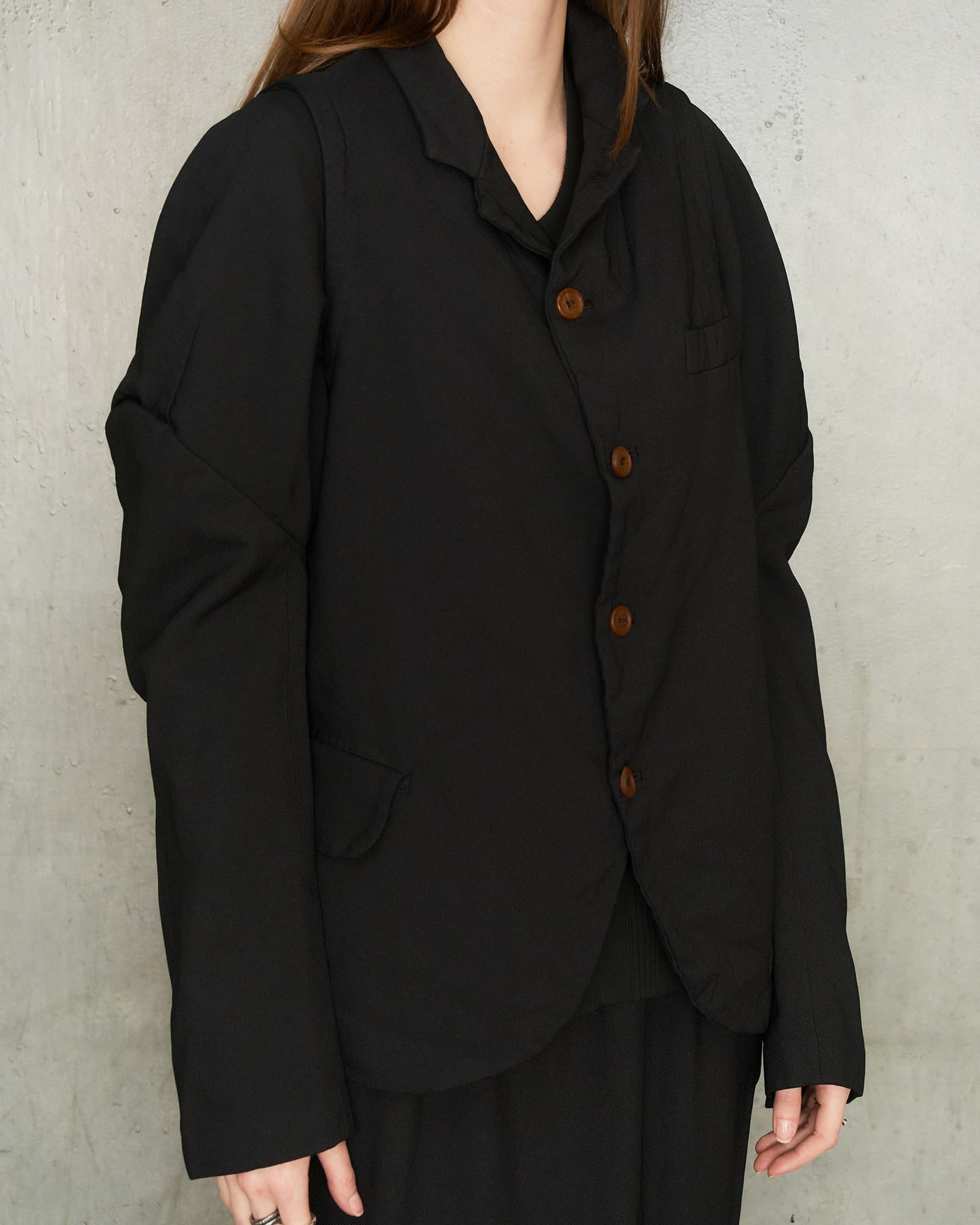 Black Tailored Sleeve Jacket