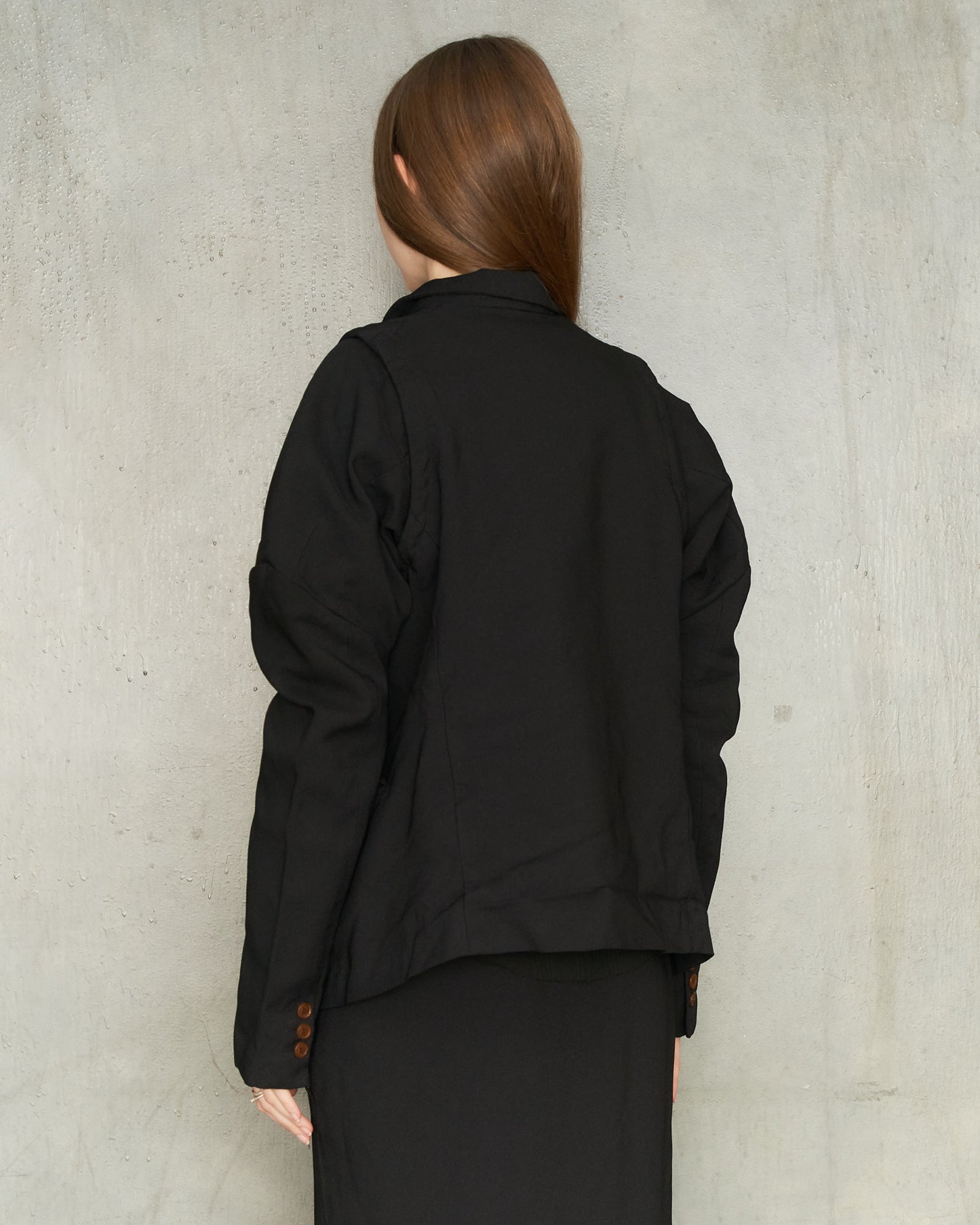 Black Tailored Sleeve Jacket