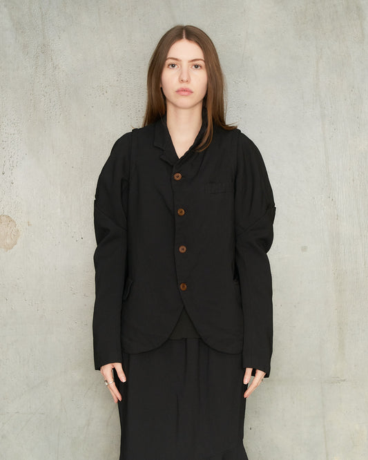 Black Tailored Sleeve Jacket