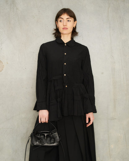 Black Tiered Circle Cut Shirt