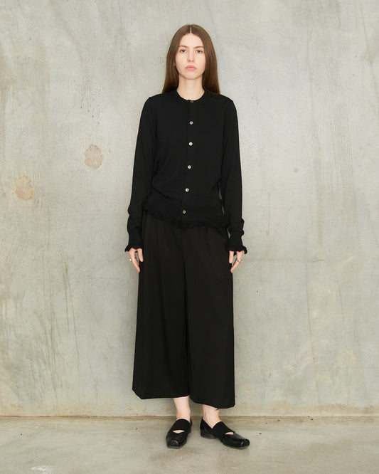 Black Wide Drawstring Trousers