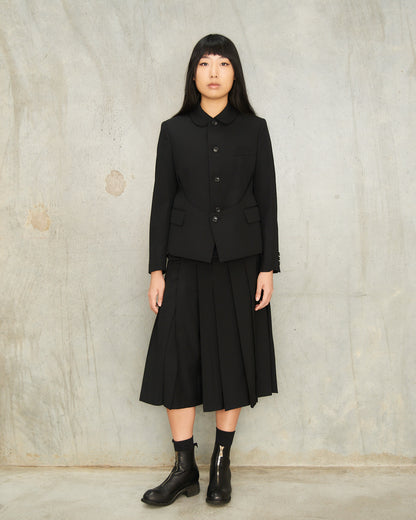 Black Wool Curve Cut Jacket