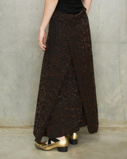 Comme Des Garcons FW1996 Brown Flocked Pattern Skirt