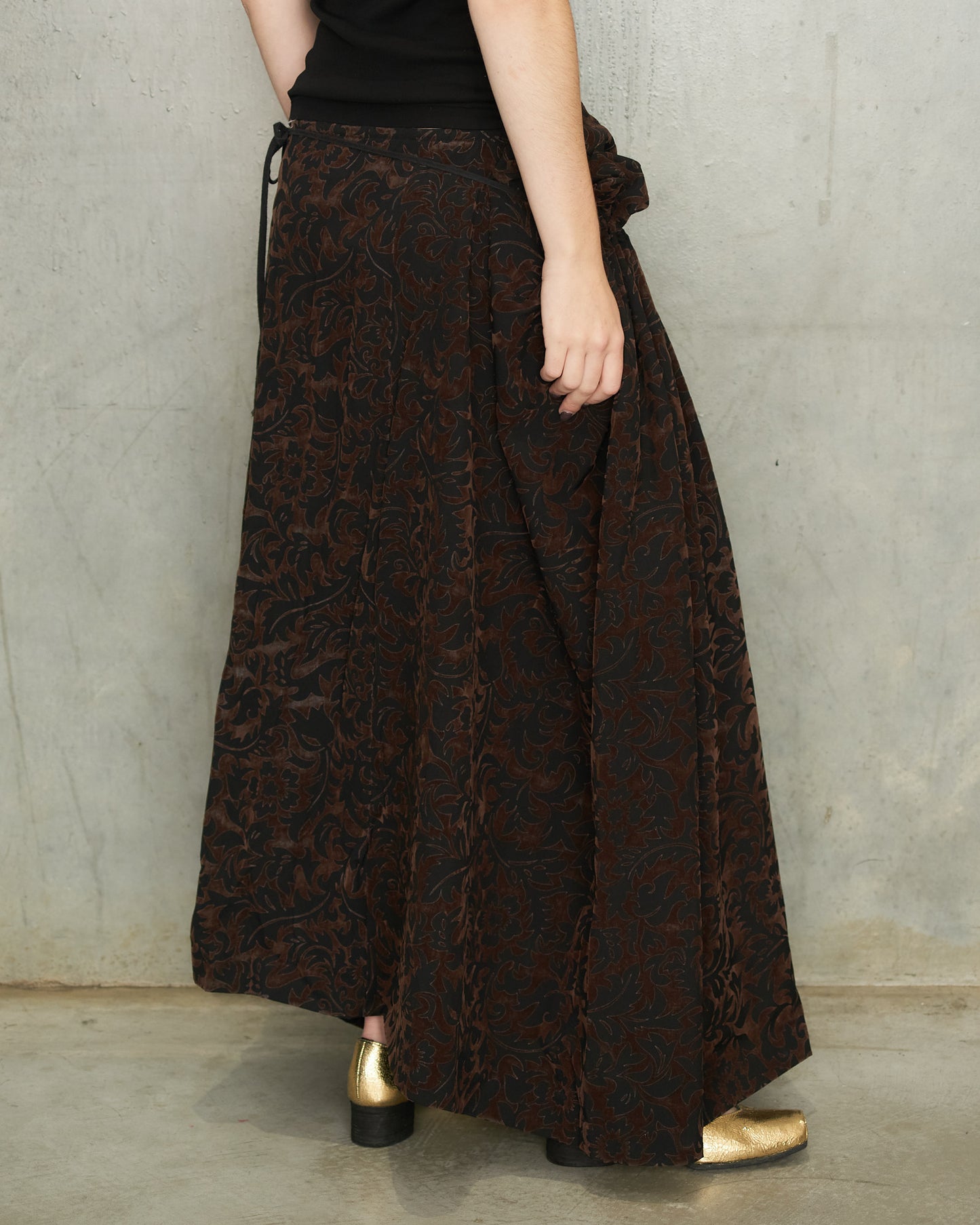 Comme Des Garcons FW1996 Brown Flocked Pattern Skirt