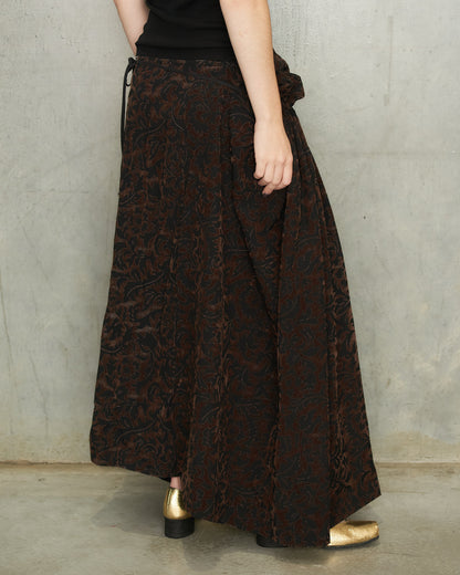 Comme Des Garcons FW1996 Brown Flocked Pattern Skirt