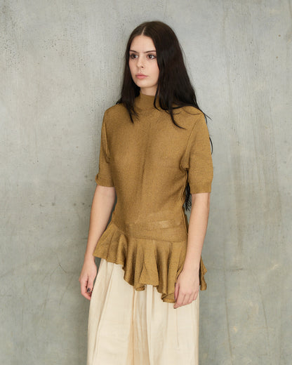 Comme Des Garcons FW1990 Gold Knit Top