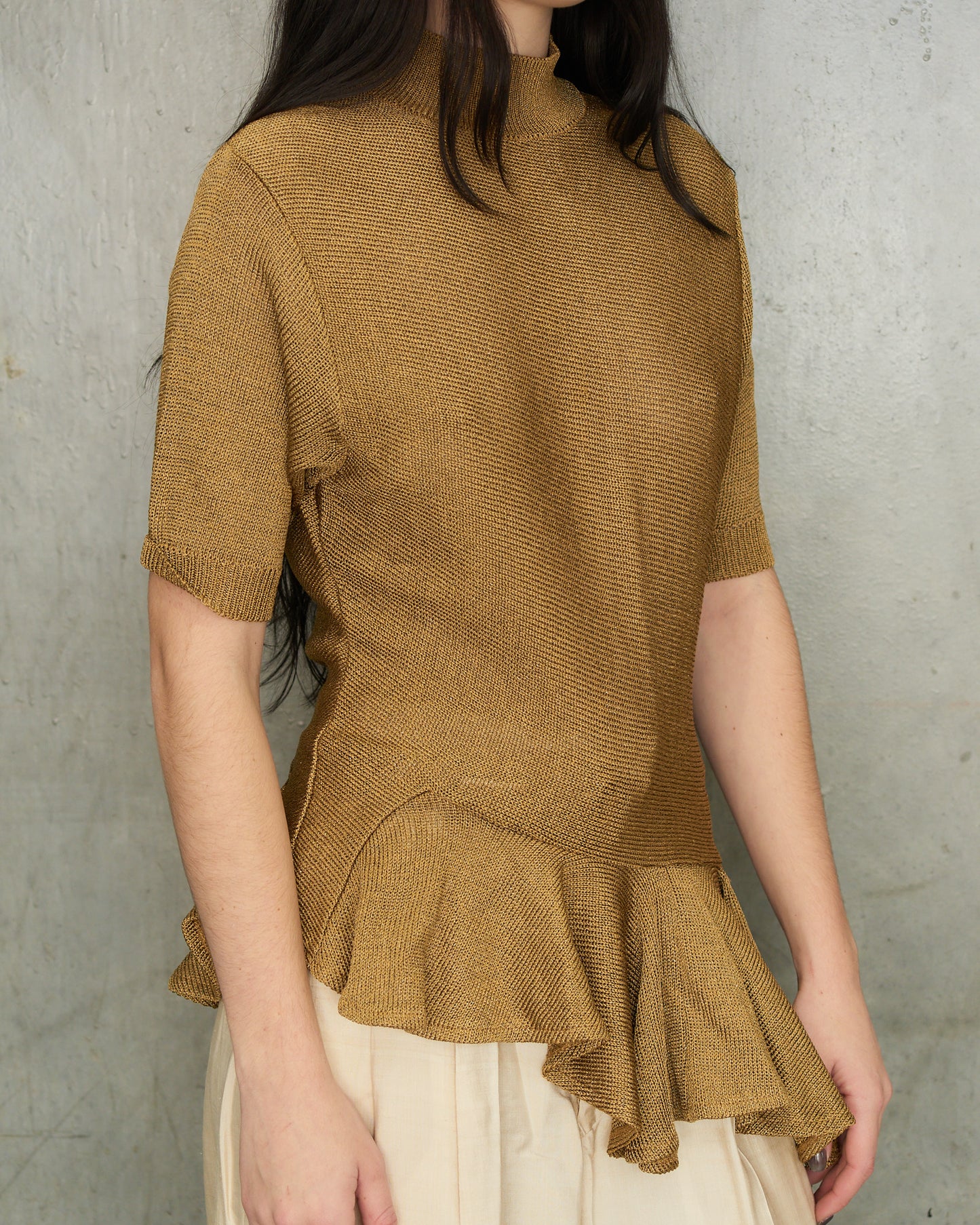 Comme Des Garcons FW1990 Gold Knit Top