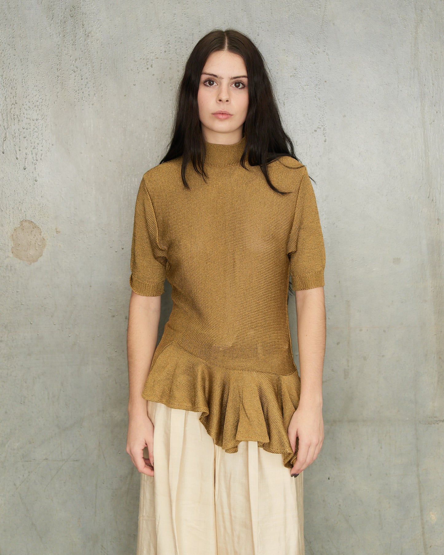 Comme Des Garcons FW1990 Gold Knit Top