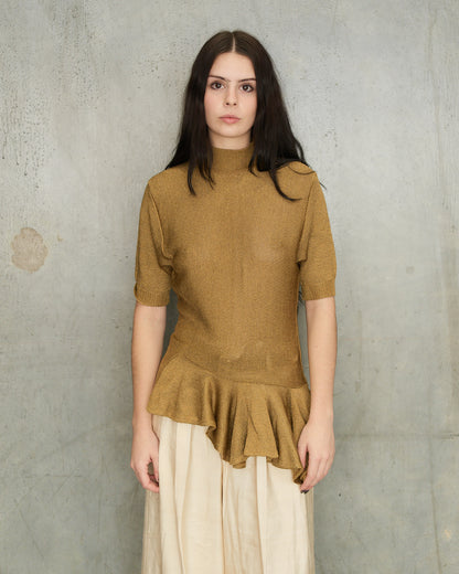Comme Des Garcons FW1990 Gold Knit Top