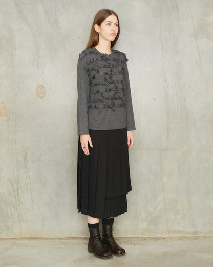 Grey Bow Long Sleeve T-Shirt