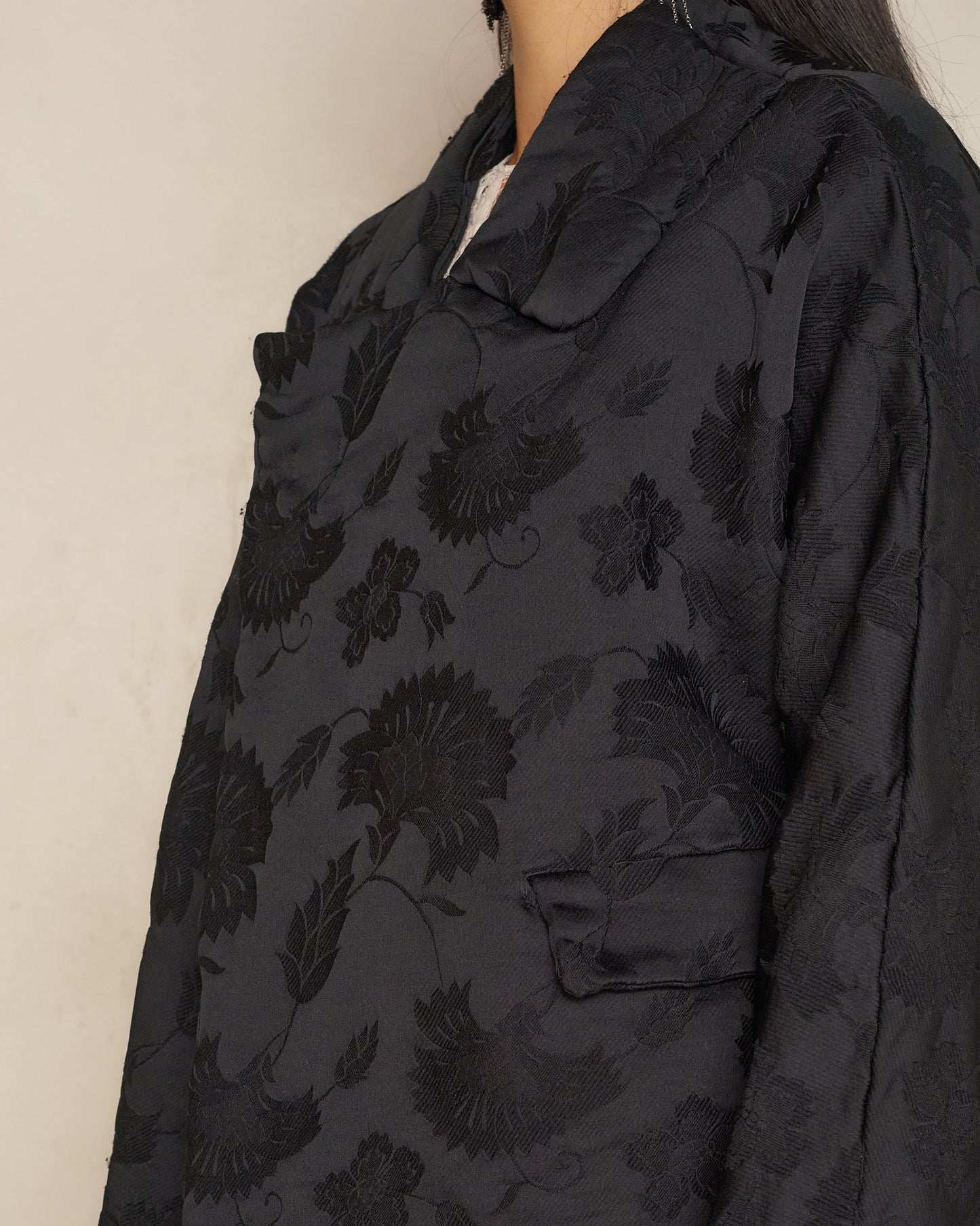 Black Jacquard Taffeta Jacket
