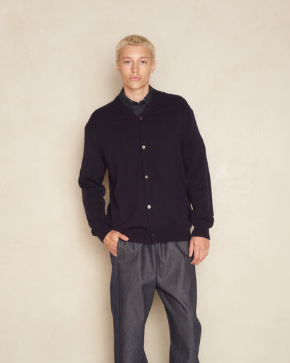 Navy Cashmere Cardigan