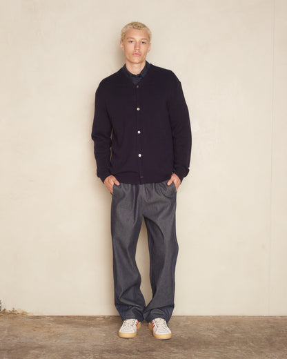 Navy Cashmere Cardigan