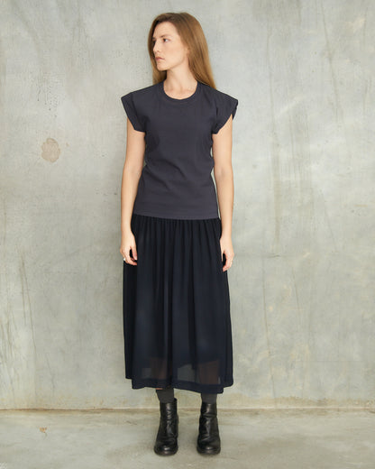 Comme Des Garcons FW1988 Navy Layered Sheer Dress