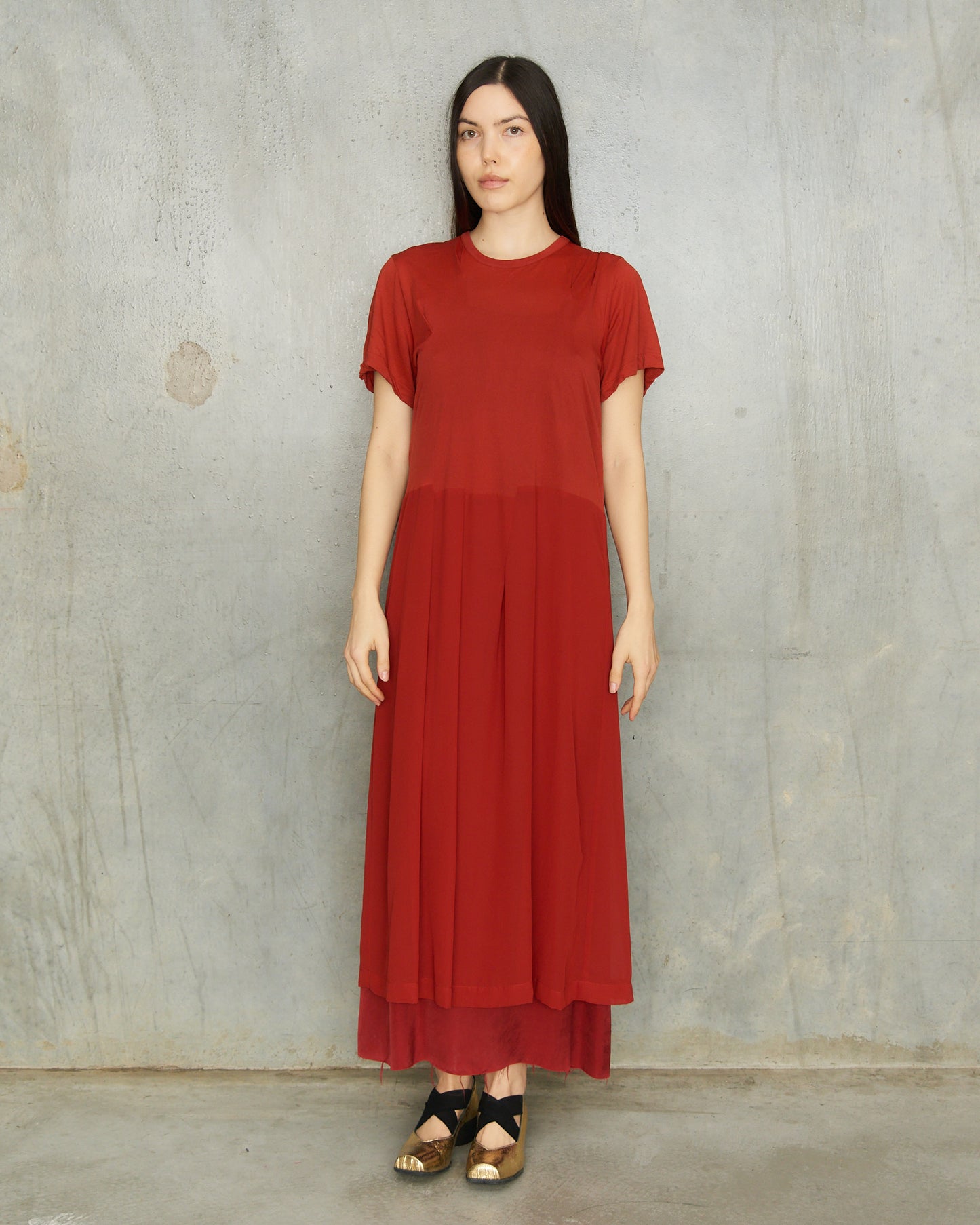 Comme Des Garcons Comme Des Garcons Red Sheer Dress