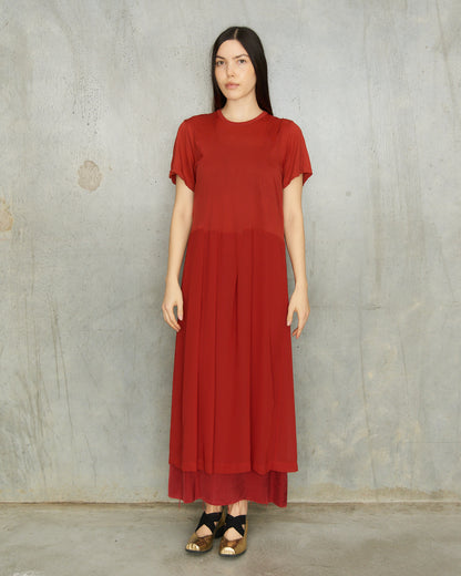 Comme Des Garcons Comme Des Garcons Red Sheer Dress