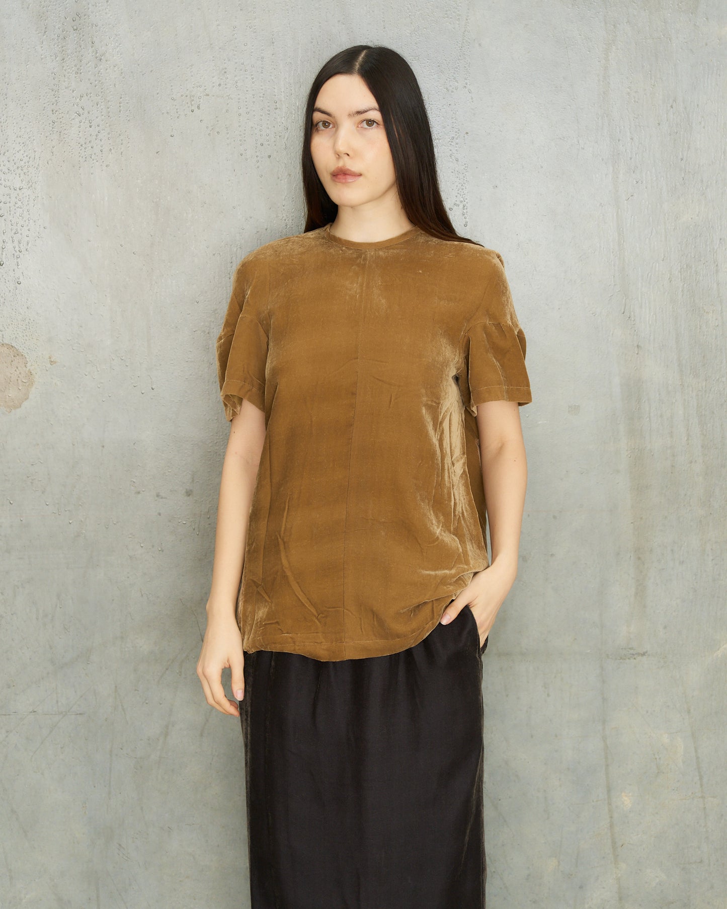 Comme Des Garcons FW1990 Mustard Velvet T-Shirt