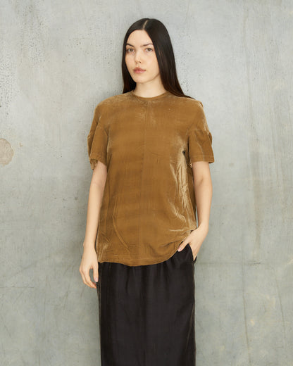 Comme Des Garcons FW1990 Mustard Velvet T-Shirt