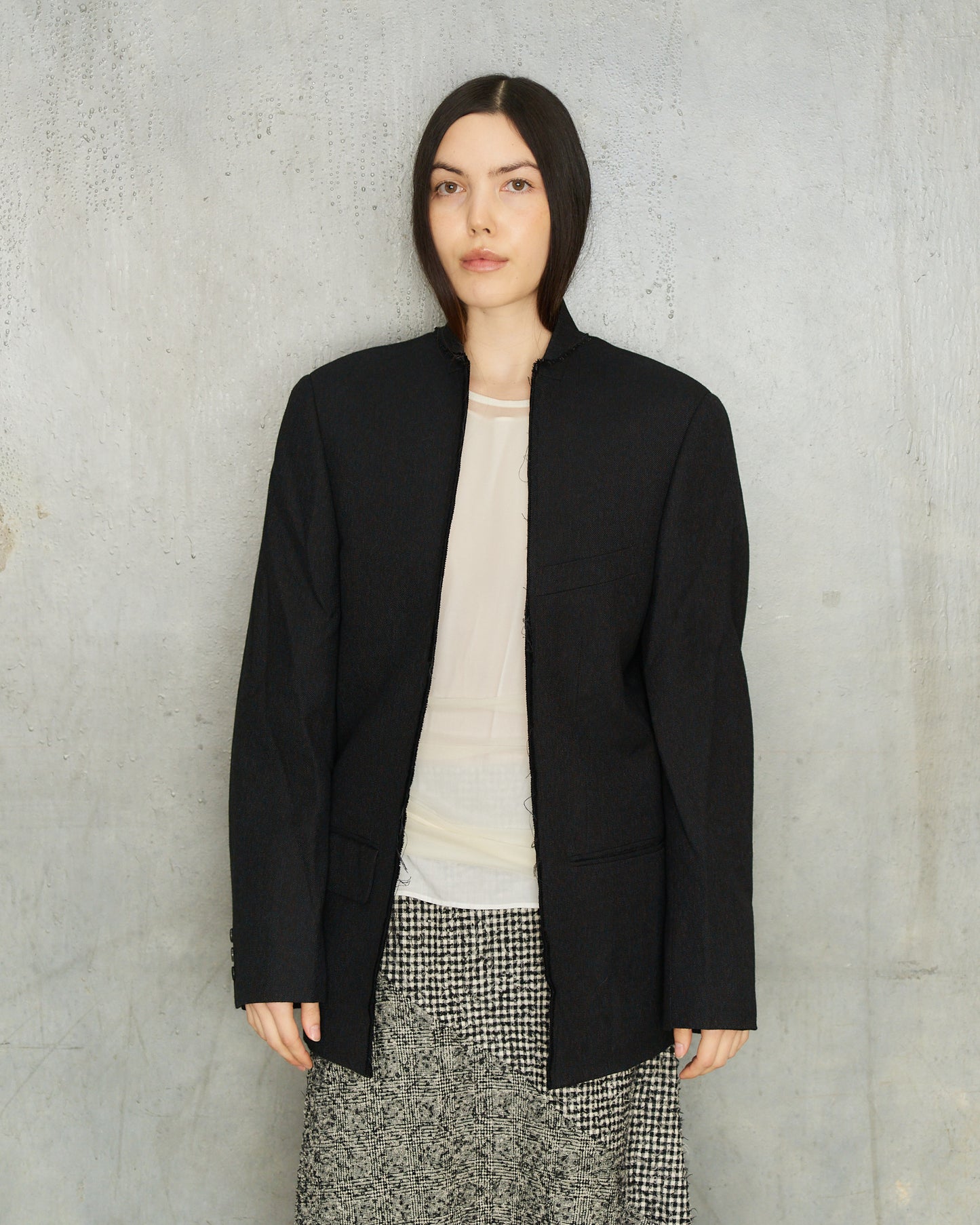 Comme Des Garcons FW1994 Charcoal Speckle Deconstructed Blazer