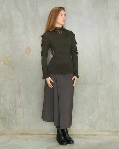 Comme Des Garcons Tricot FW1998 Grey Fold Skirt 
