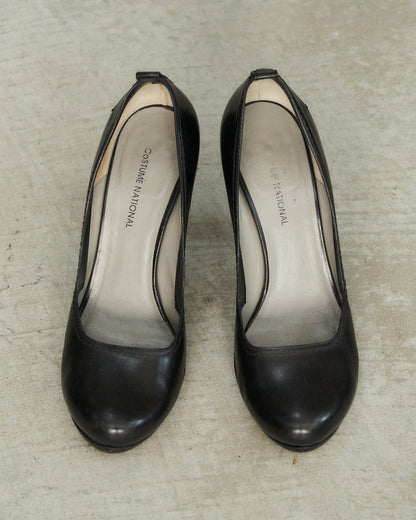 Costume National Black Leather Pumps