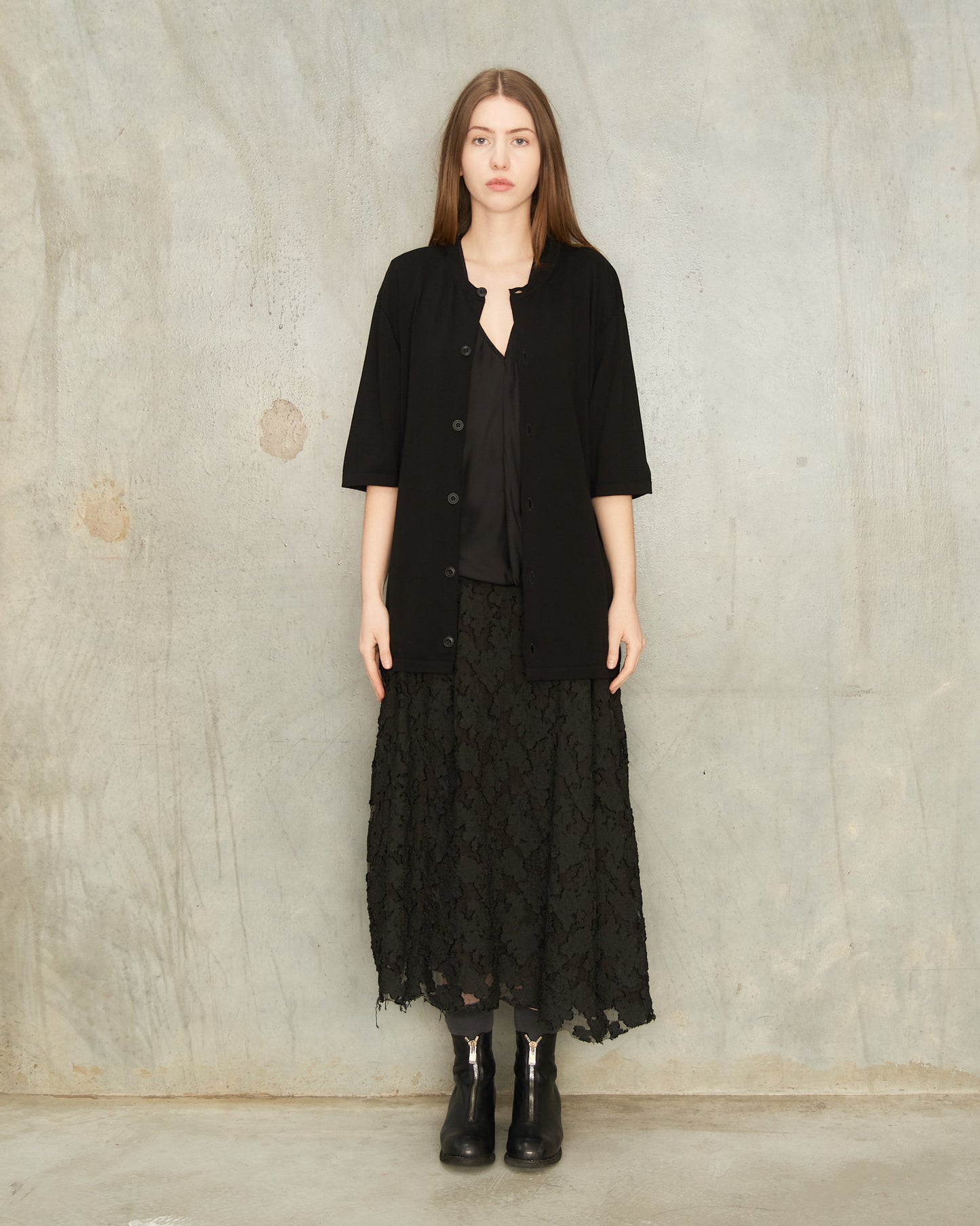 Black Short Sleeve Knit Shirt