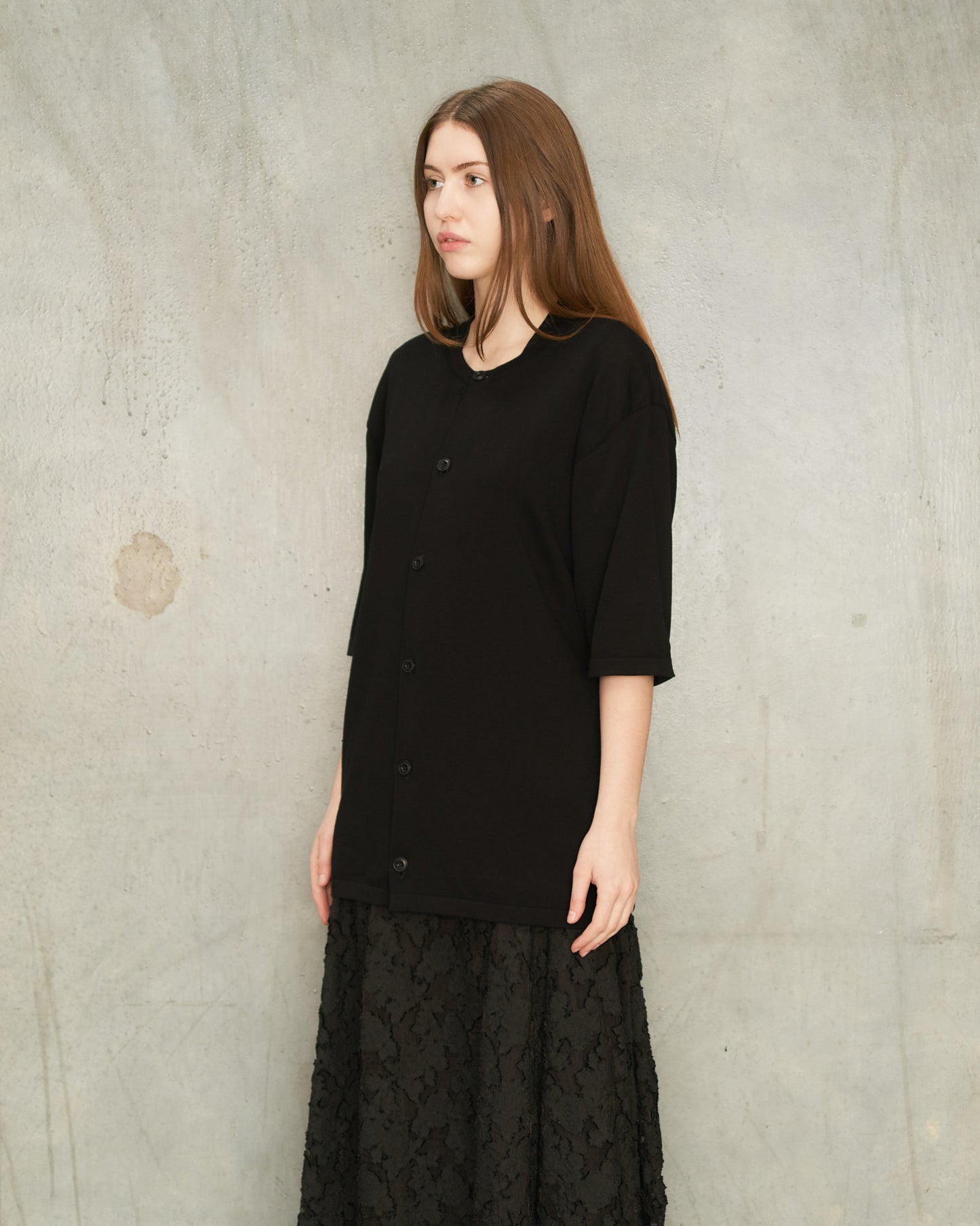 Black Short Sleeve Knit Shirt