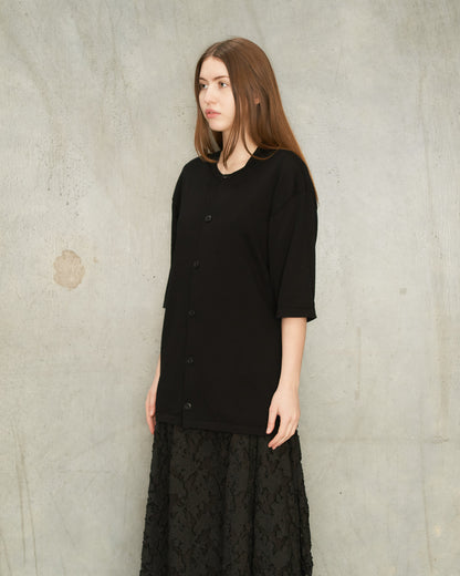 Black Short Sleeve Knit Shirt