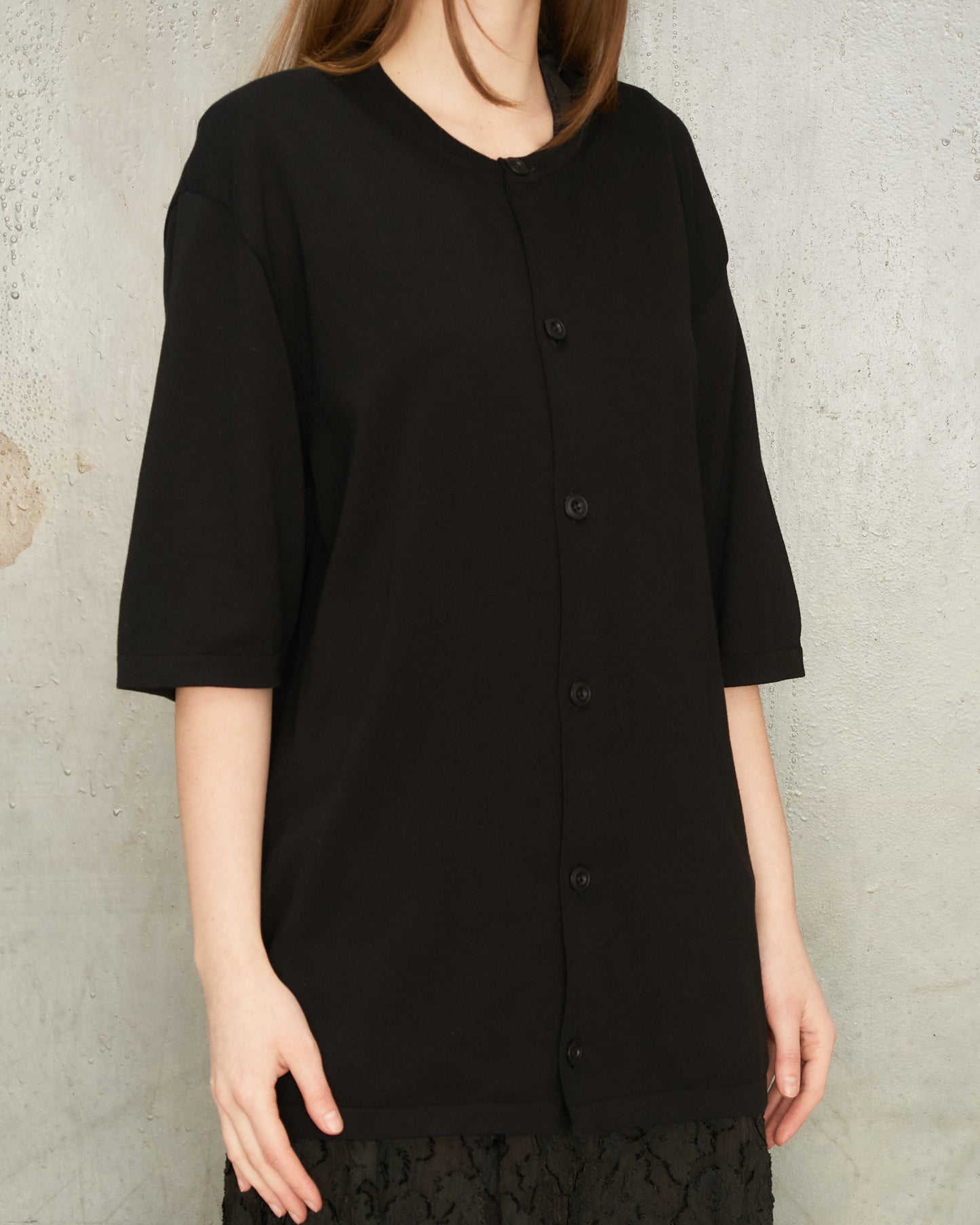 Black Short Sleeve Knit Shirt