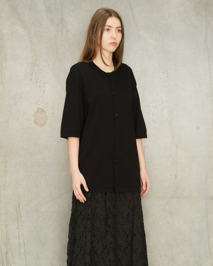 Black Short Sleeve Knit Shirt