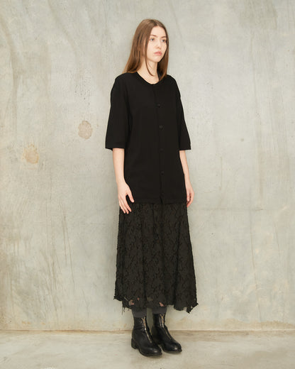 Black Short Sleeve Knit Shirt