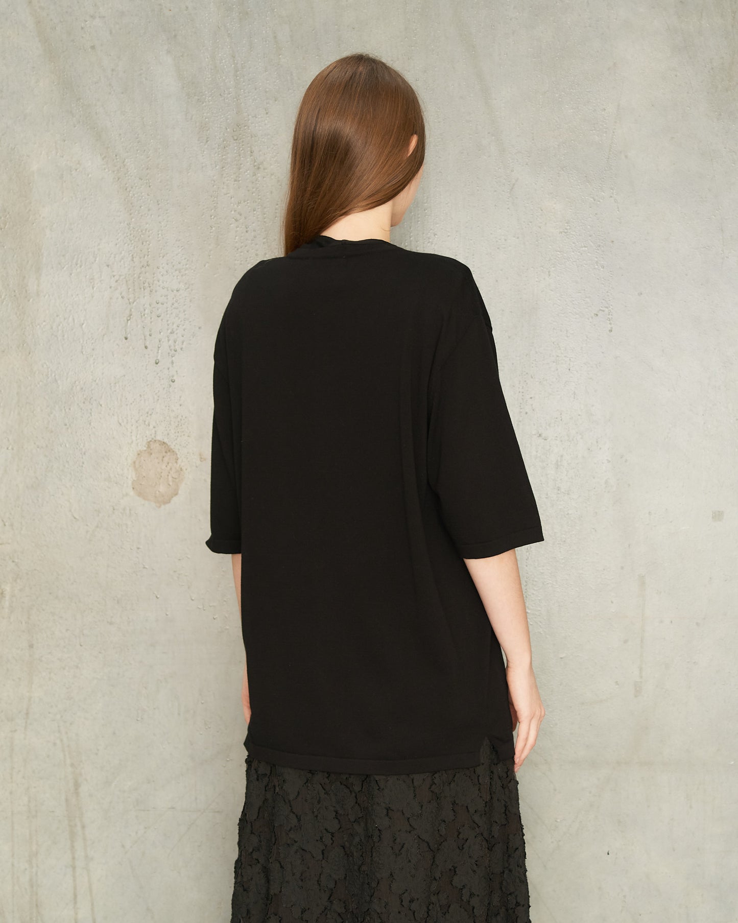 Black Short Sleeve Knit Shirt