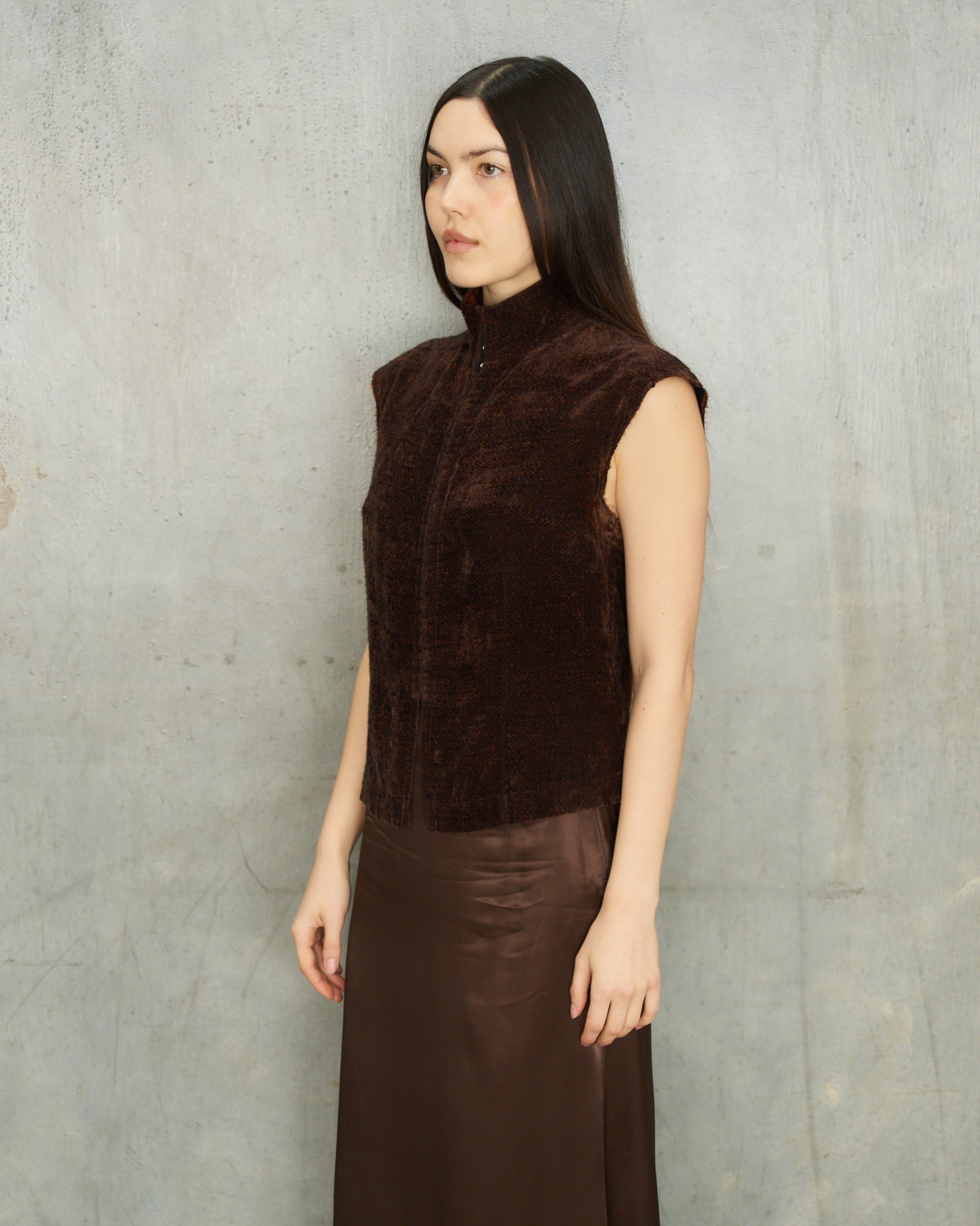 Dries Van Noten Burgundy Velvet Vest