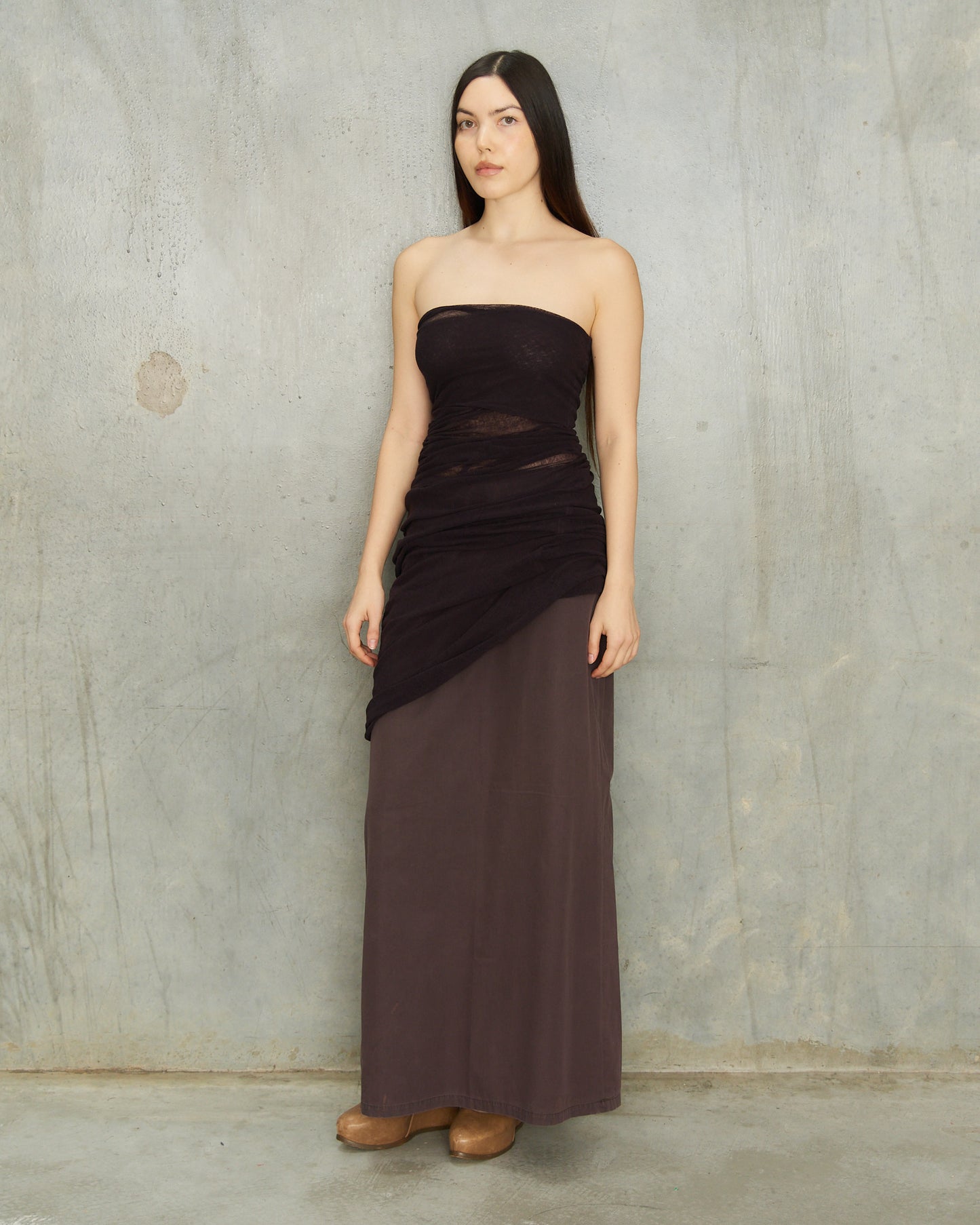Dries Van Noten Grape Layered Mesh 2 Piece Ensemble