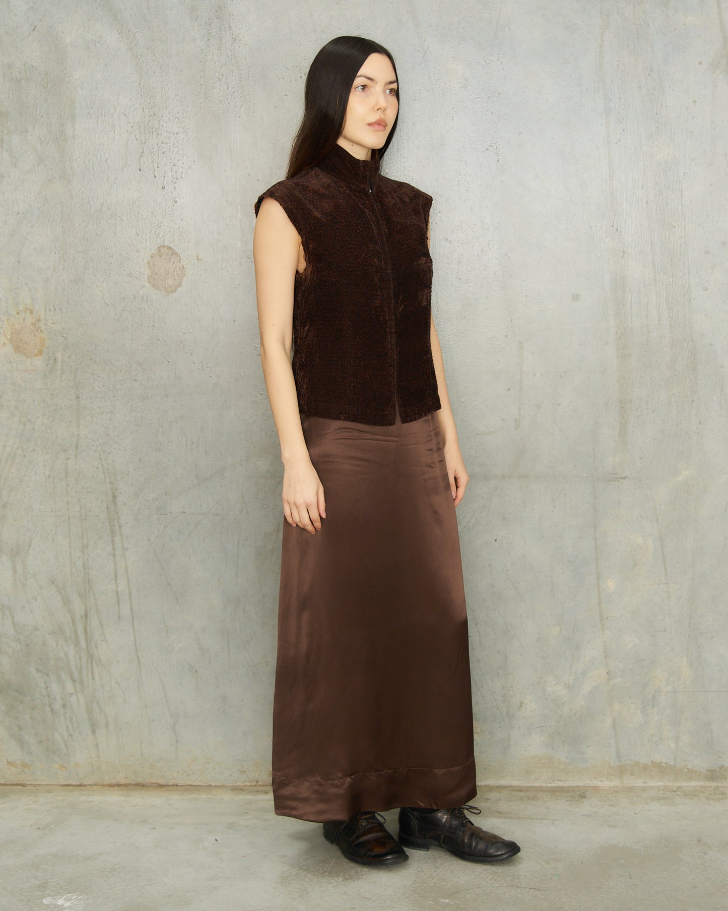 Dries Van Noten Burgundy Velvet Vest