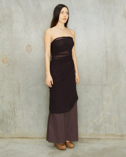 Dries Van Noten Grape Layered Mesh 2 Piece Ensemble