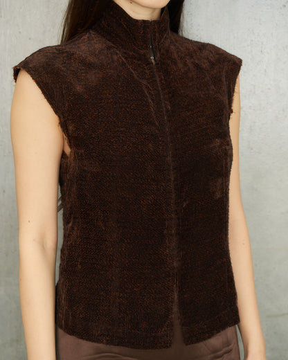 Dries Van Noten Burgundy Velvet Vest