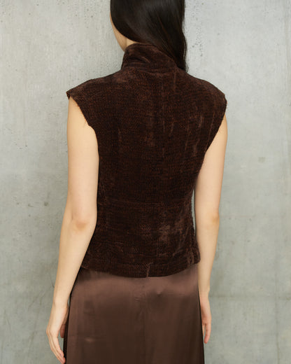 Dries Van Noten Burgundy Velvet Vest
