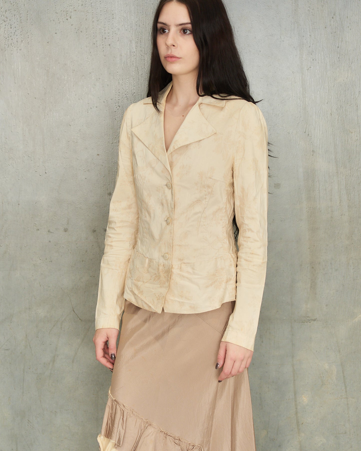 Dries Van Noten Beige Floral Blazer