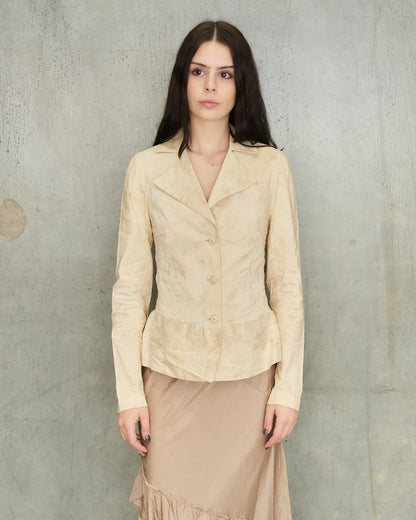 Dries Van Noten Beige Floral Blazer
