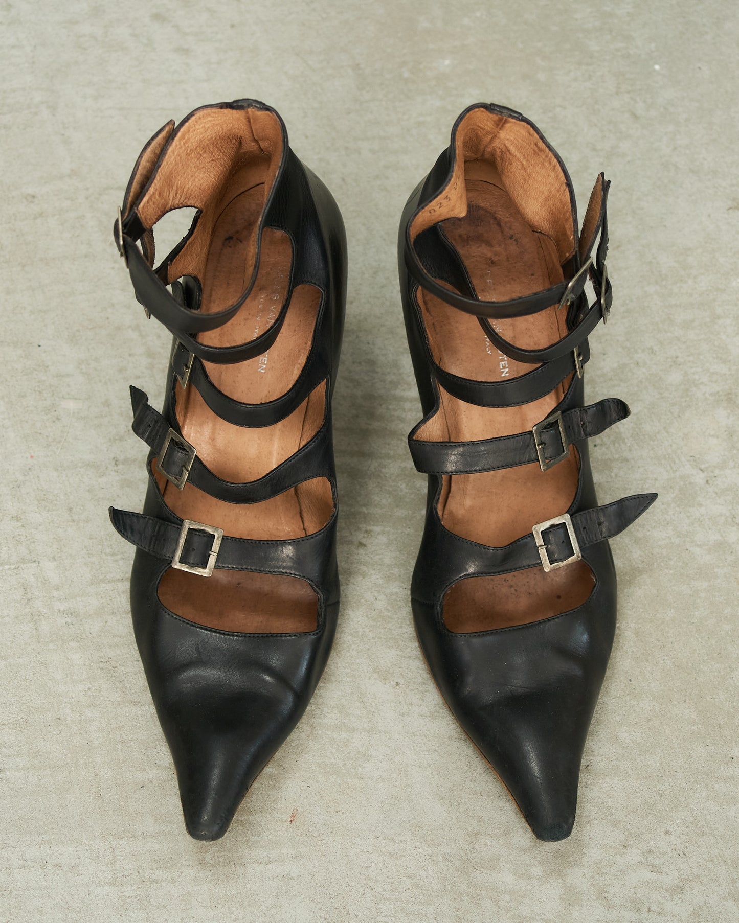 Dries Van Noten SS2003 Leather Buckle Heels