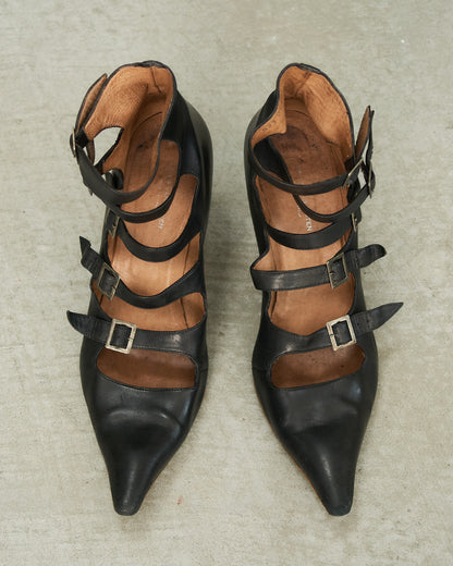 Dries Van Noten SS2003 Leather Buckle Heels