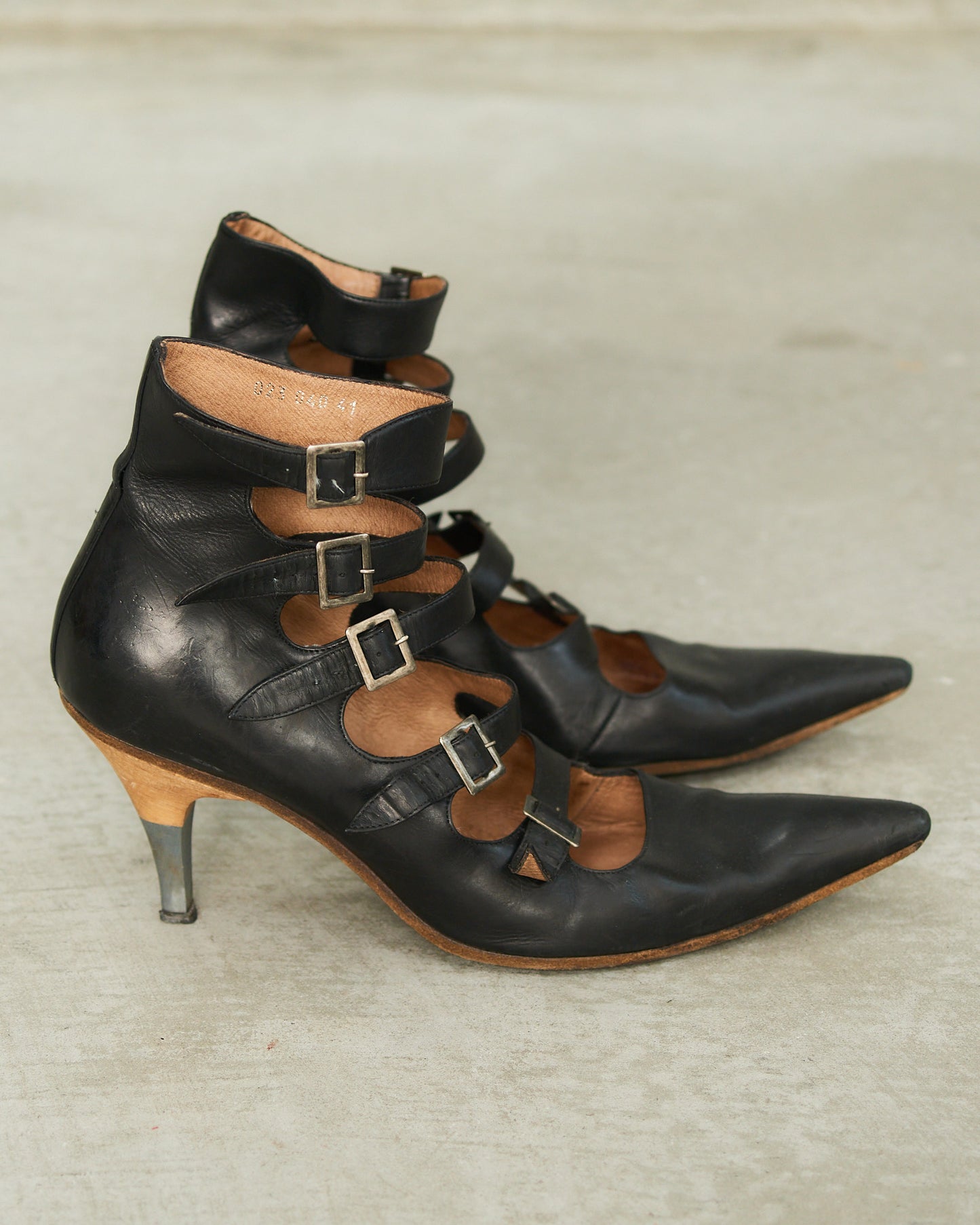 Dries Van Noten SS2003 Leather Buckle Heels
