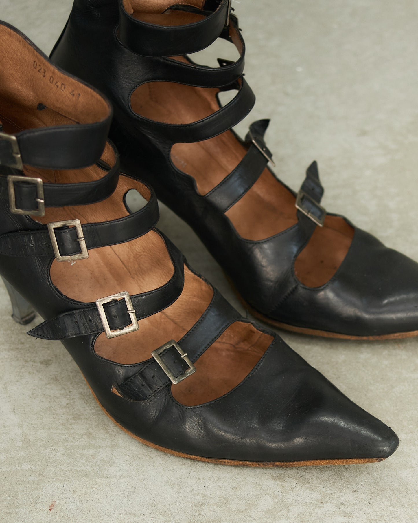 Dries Van Noten SS2003 Leather Buckle Heels