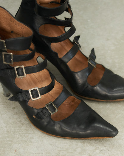 Dries Van Noten SS2003 Leather Buckle Heels