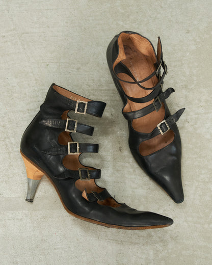 Dries Van Noten SS2003 Leather Buckle Heels